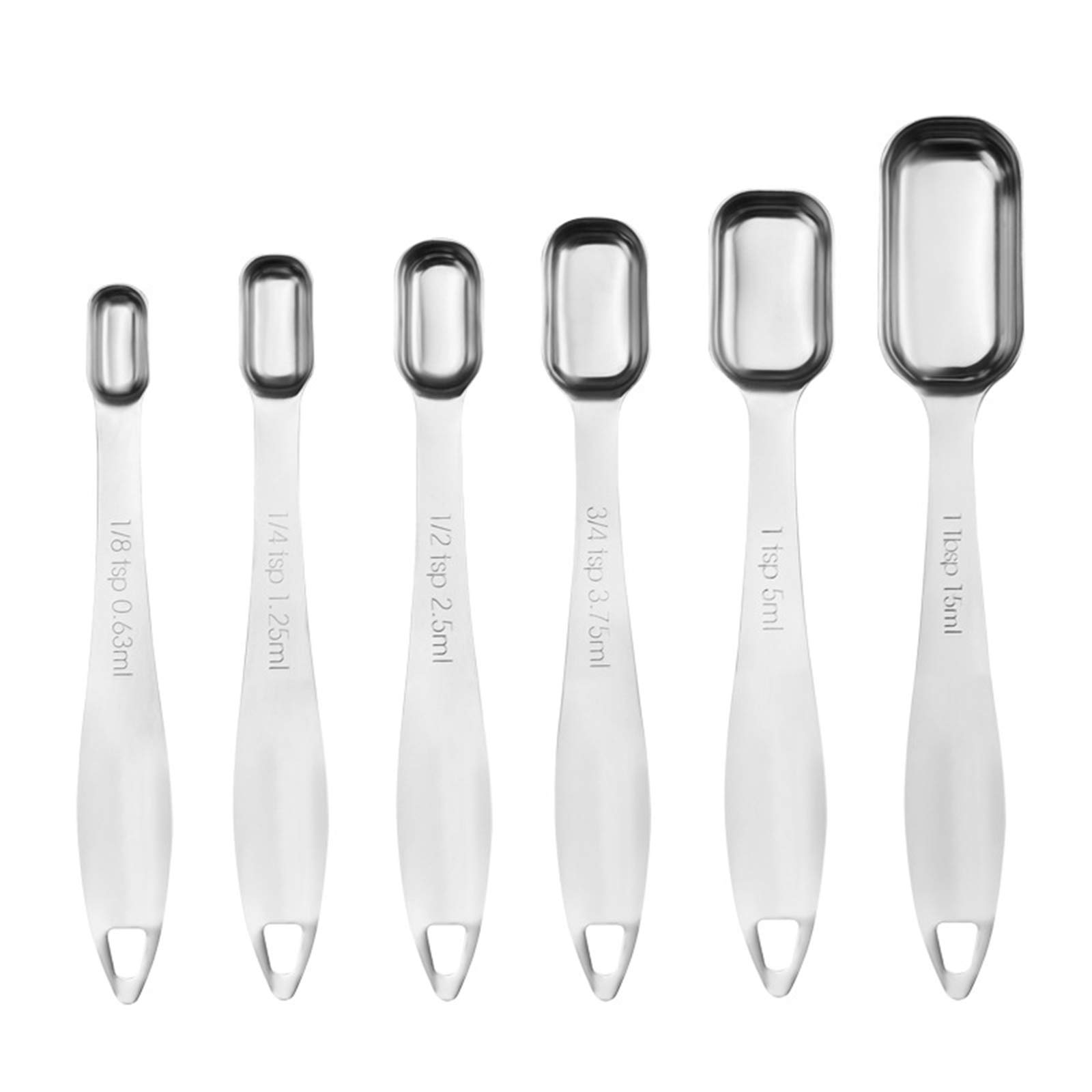 6-Piece Stainless Steel Measuring Spoons Set - Accurate Kitchen Measuring Tools for Baking, Cooking & Spices - Perfect for Home Chefs & Professional Bakers