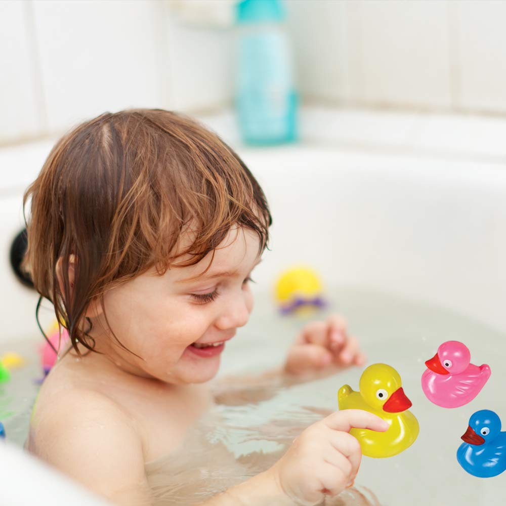 ArtCreativity 12-Pack Floating Plastic Duck Toys for Kids - Durable Bath Tub Water Toys, Carnival & Birthday Party Supplies, Goodie Bag Fillers - Perfect for Pool Parties, Baby Showers & Summer Fun