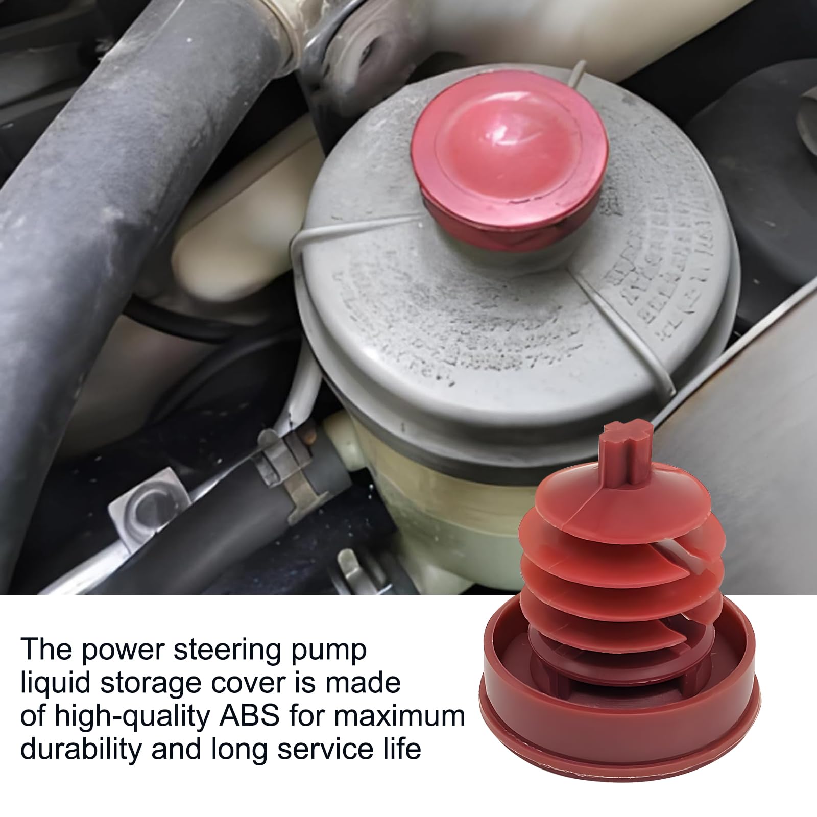 2 PCS Durable Red Automobile Oil Cap - Power Steering Pump Reservoir Sealing Cap Plug, OEM 53697-SB3-952 Replacement, Compatible with Honda Accord Odyssey Civic CRV - Perfect for Car Maintenance & Engine Protection