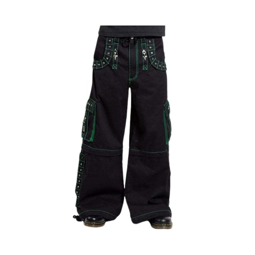 Gothic Bondage Pants for Men - Punk Rock Emo Cargo Shorts with Chains & Straps | Alternative Fashion for Concerts & Streetwear