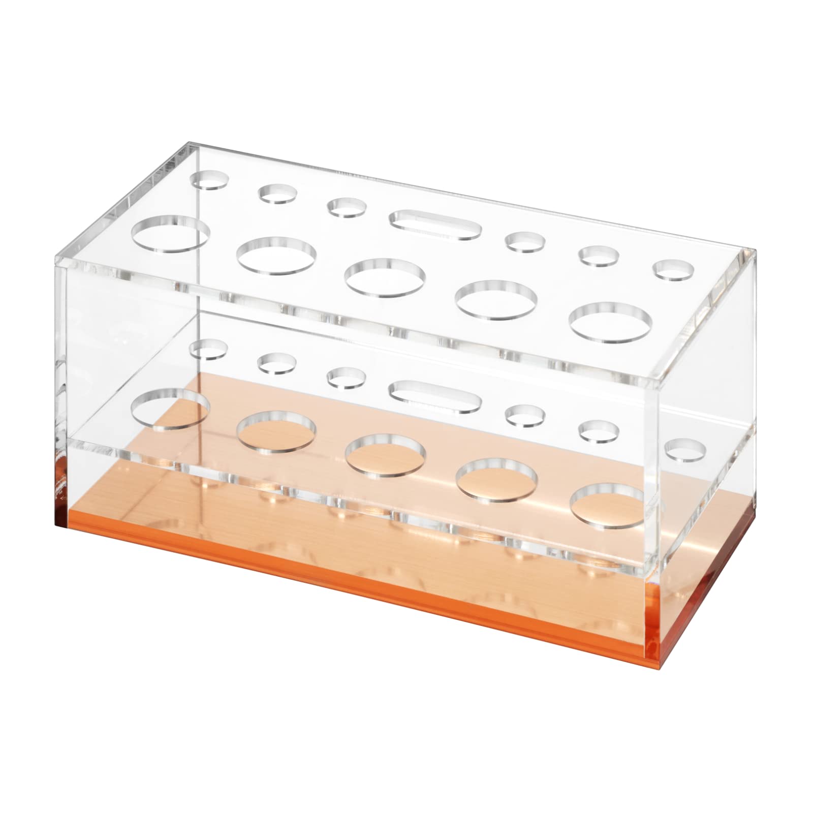 Moosy Life Acrylic Makeup Brush Holder Organizer - 12 Slots Vanity Countertop Storage & Drying Rack for Makeup Brushes | Perfect for Home Beauty Salon, Professional Makeup Artists & Travel Cosmetic Organization