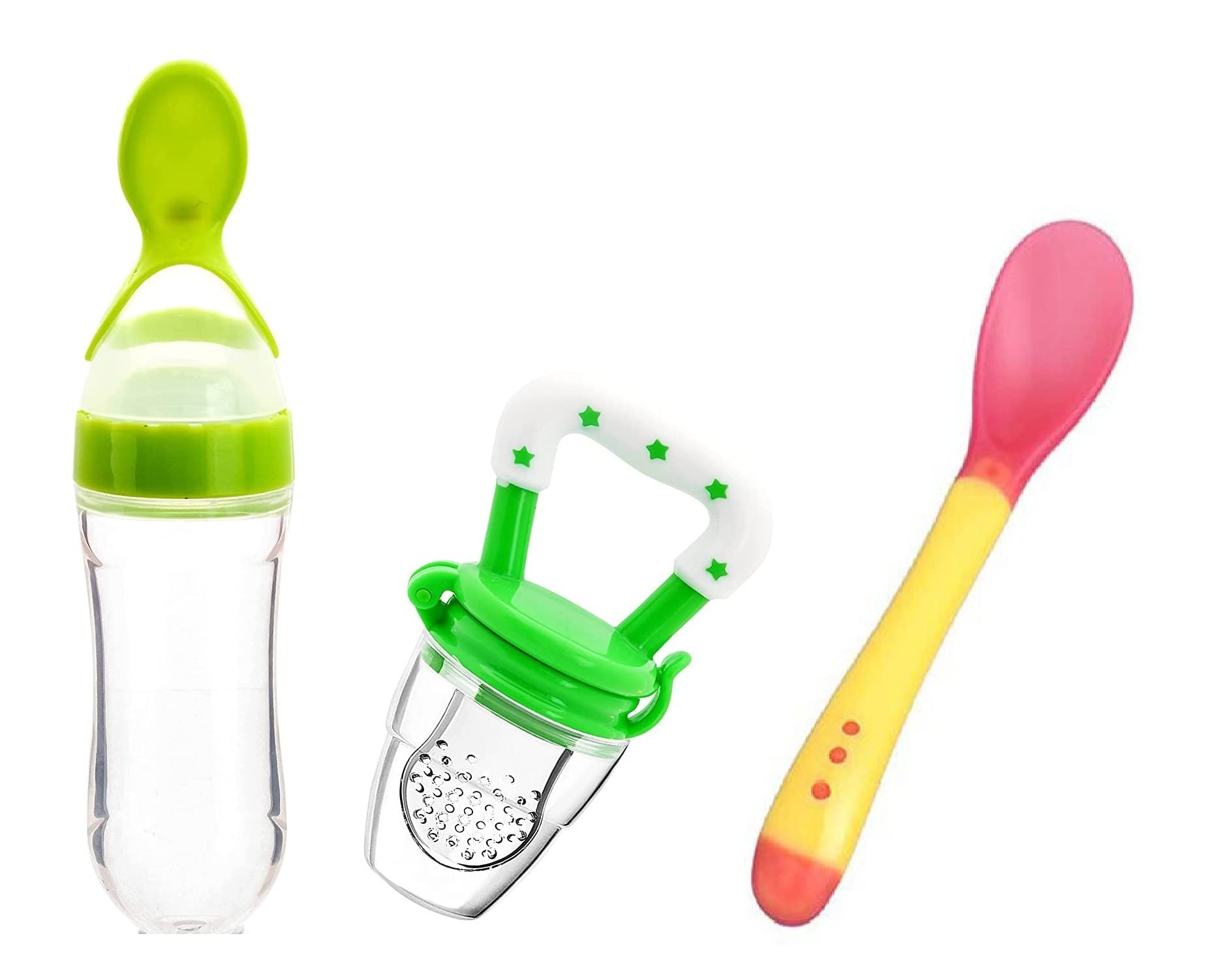 Ganpati Enterprises Baby Fruit Nibbler Feeder - Safe Silicone Pacifier for Infants 4+ Months - BPA-Free Teething Toy & Feeding Set (Multicolor) - Perfect for Purees, Teething Relief & On-the-Go Snacks