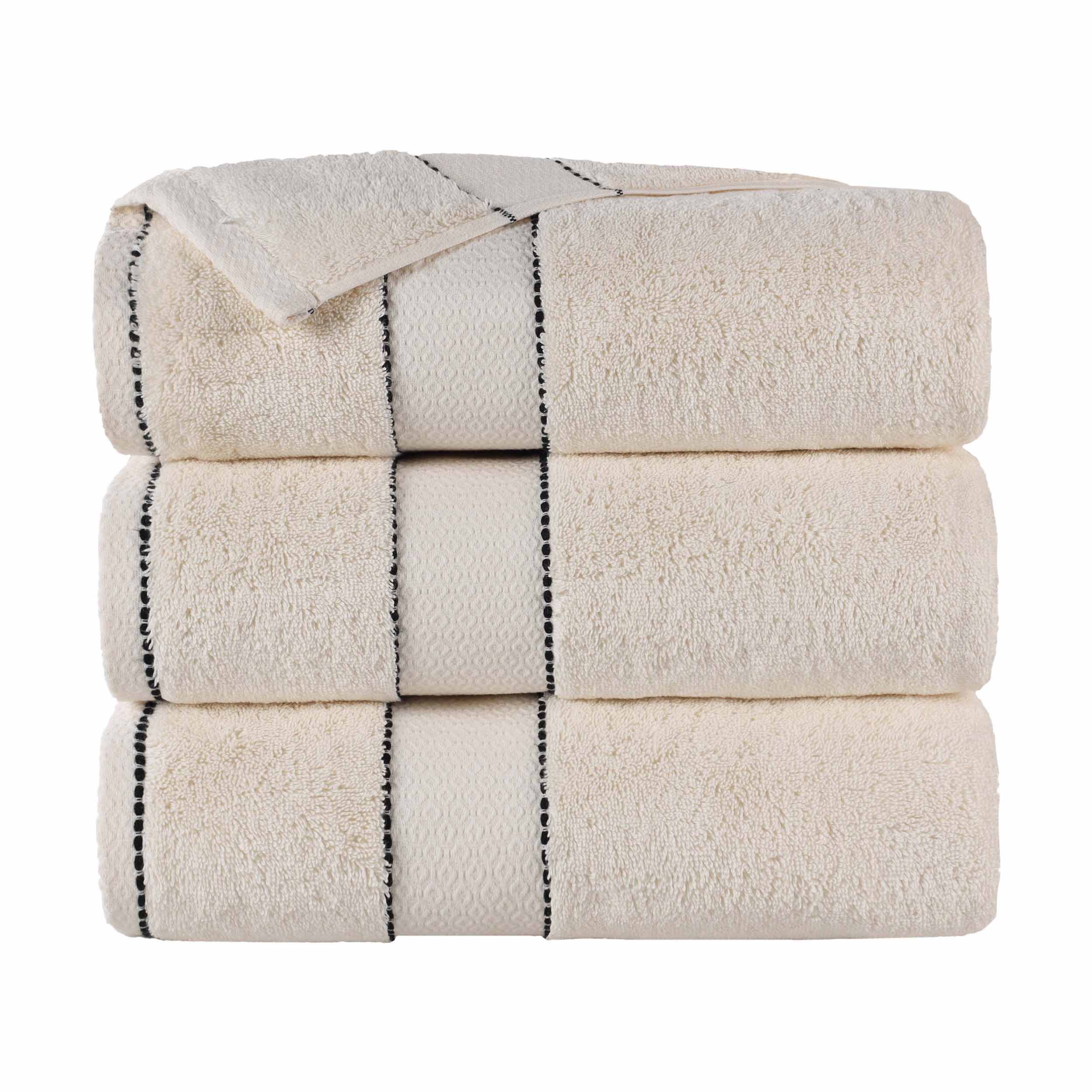 Premium Egyptian Giza Cotton Bath Towel Set of 3 - Ultra Soft & Highly Absorbent - Luxury Spa & Bathroom Essentials for Home & Hotel Use