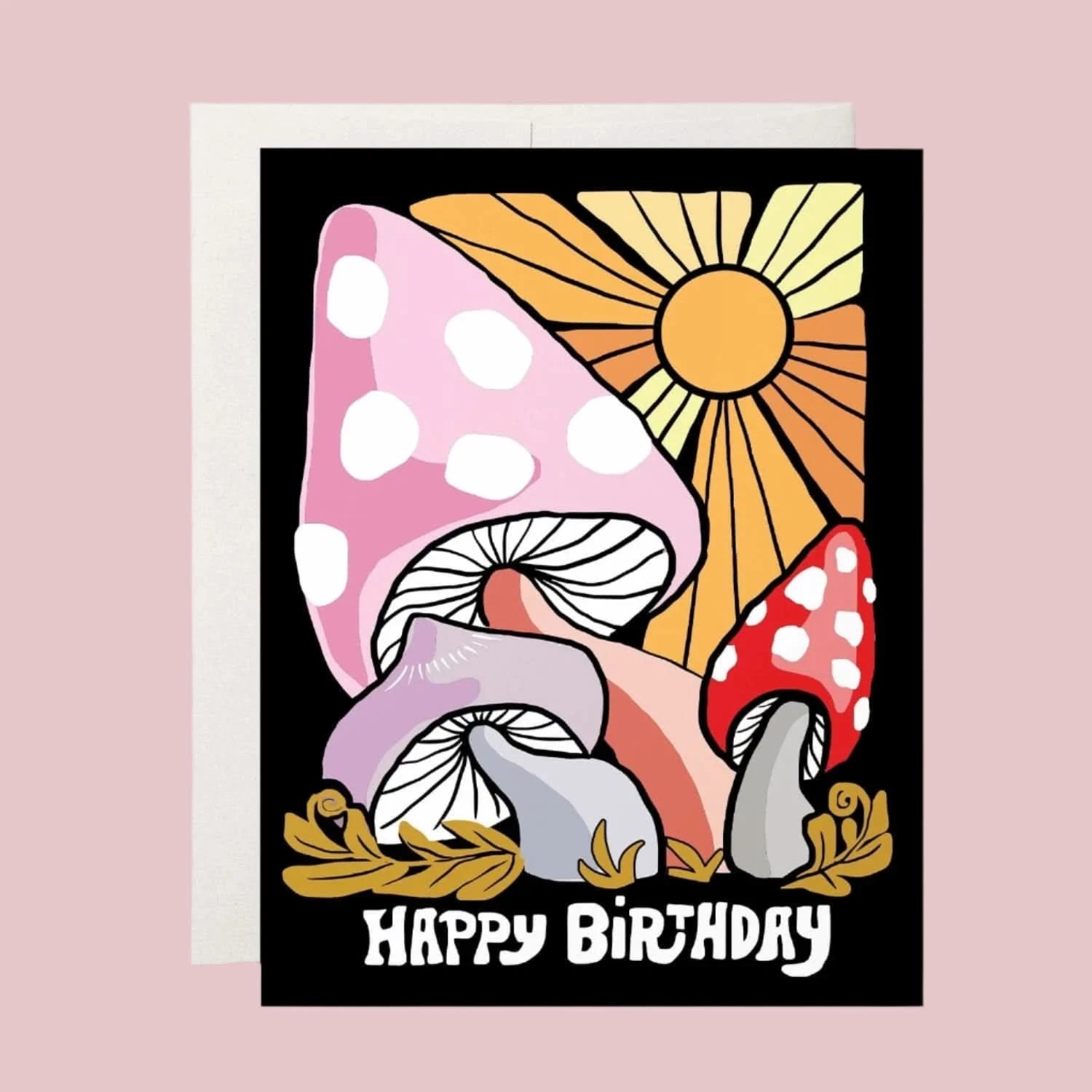 Funny Magic Mushroom Birthday Card - Psychedelic Greeting Card for Friends & Family - Perfect for Hippie, Nature & Mushroom Lovers