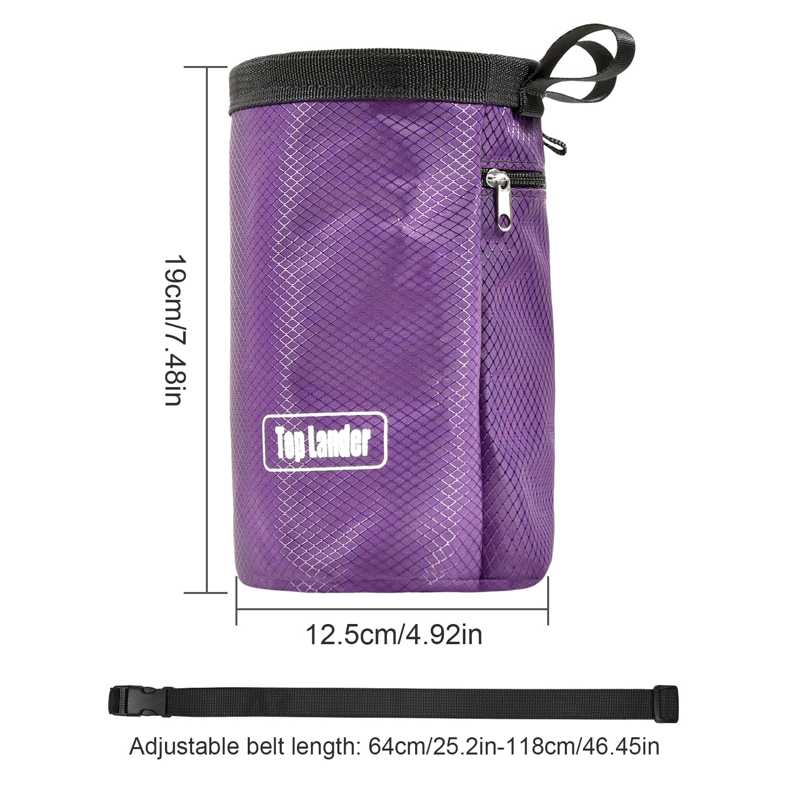 Premium Rock Climbing Chalk Bag with Drawstring - Lightweight Bouldering Chalk Bucket for Gym, Weightlifting & Crossfit Training - Ideal for Indoor/Outdoor Climbing, Gymnastics & Fitness Workouts