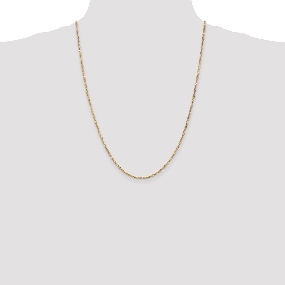 14K Solid Gold 1.70mm Singapore Chain Anklet Bracelet for Women - Dainty & Elegant Ankle Jewelry for Everyday Wear, Beach, Parties & Special Occasions