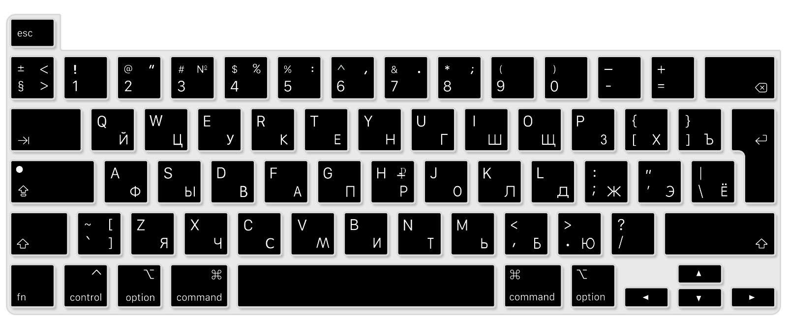 HRH Russian Language Silicone Keyboard Cover for MacBook Pro 13