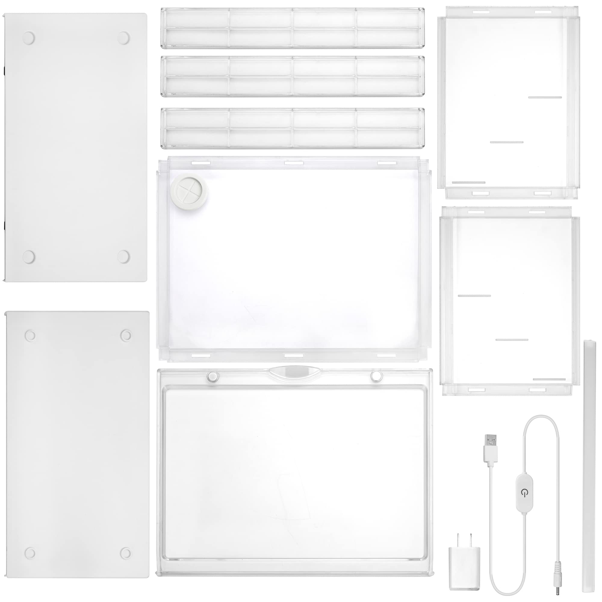 Premium Clear Acrylic Display Case with LED Lighting for Mini Action Figures & Pop Collectibles - 11.8