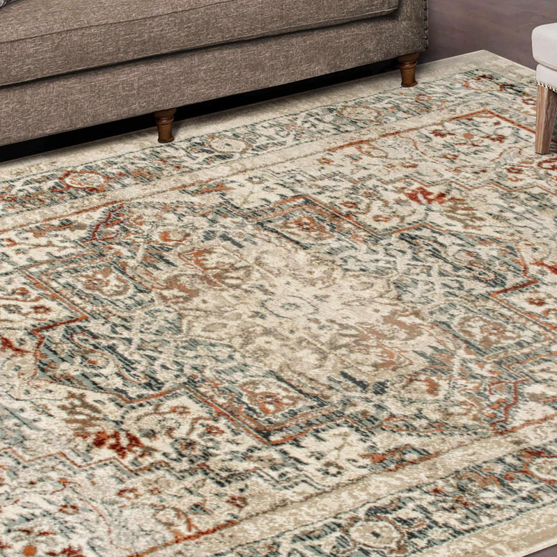 Lucida Traditional Tribal Floral Indoor Area Rug - Non-Slip Soft Living Room Carpet for Home Decor, Bedroom, Dorm & Office