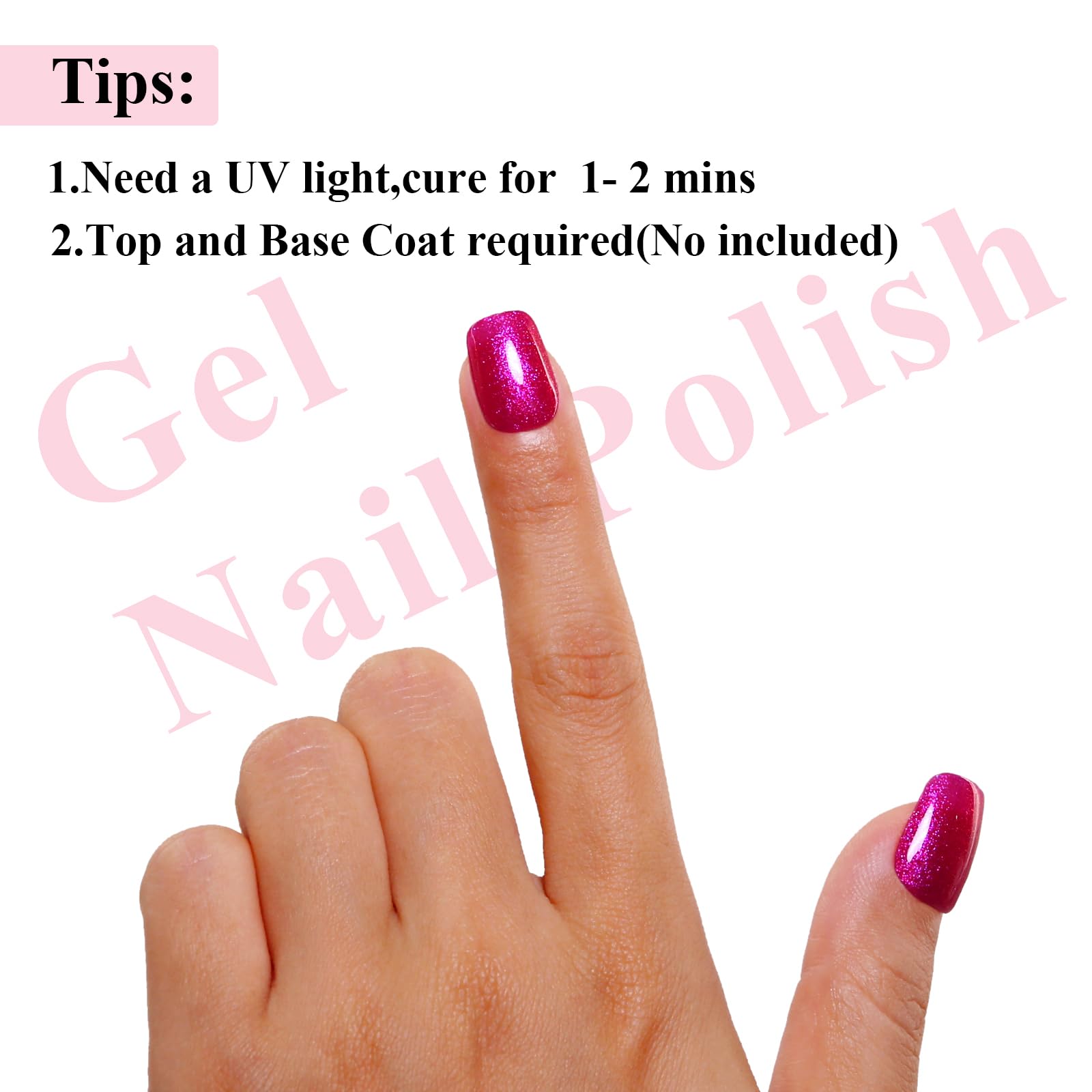 **Imtiti Hot Pink Iridescent Glitter Gel Nail Polish - Soak Off LED/UV Shimmer Sparkle Nail Gel for DIY Manicure & Salon Kit (10ML) - Perfect for Women & Girls, Nail Art, Parties & Special Occasions**