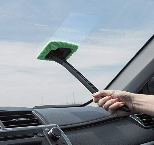 XINXIYAN 19-Inch Car Windshield Cleaner Tool - Interior Window Cleaning Kit for Cars, Trucks & SUVs (Green Rectangle) - Perfect for Streak-Free Cleaning at Home, Car Wash or Road Trips