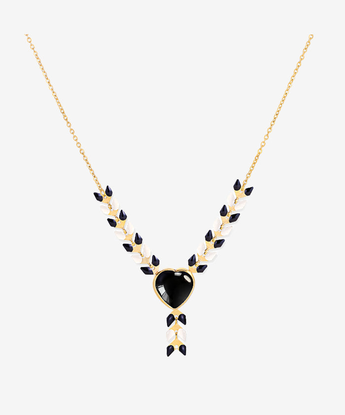Wrangler Demeter’s Heart Onyx Necklace for Women - Elegant Greek Goddess Jewelry Gift for Birthday, Anniversary & Special Occasions