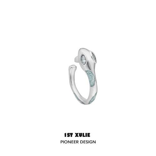 Frozen Serpent Girl S925 Sterling Silver Snake Earrings - Hypoallergenic Ear Clips for Women | Perfect for Gothic Fashion, Halloween Costumes & Alternative Jewelry Lovers