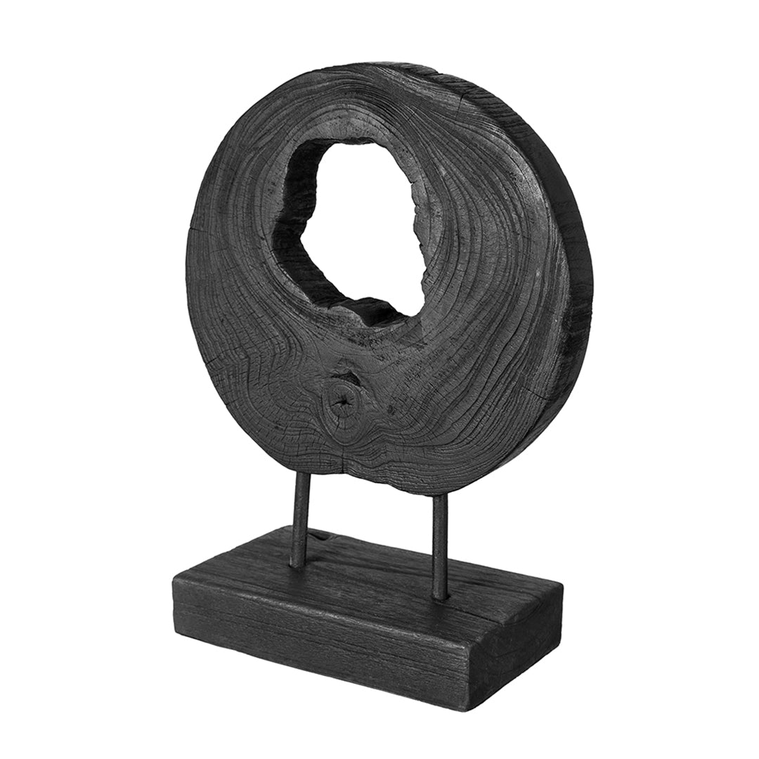 Handcrafted Black Teak Wood Sculpture - Elegant Home Decor Art Piece for Living Room, Office & Garden Display