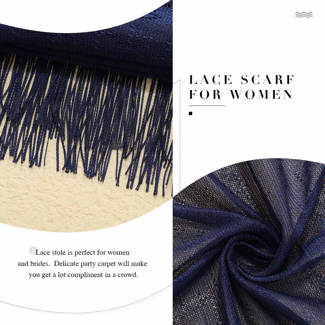 Elegant Lace Fringe Shawl Wrap for Evening Dresses - Women's Party Scarf, Prom Cover Up & Wedding Accessories for Brides | Perfect for Formal Events, Date Nights & Special Occasions