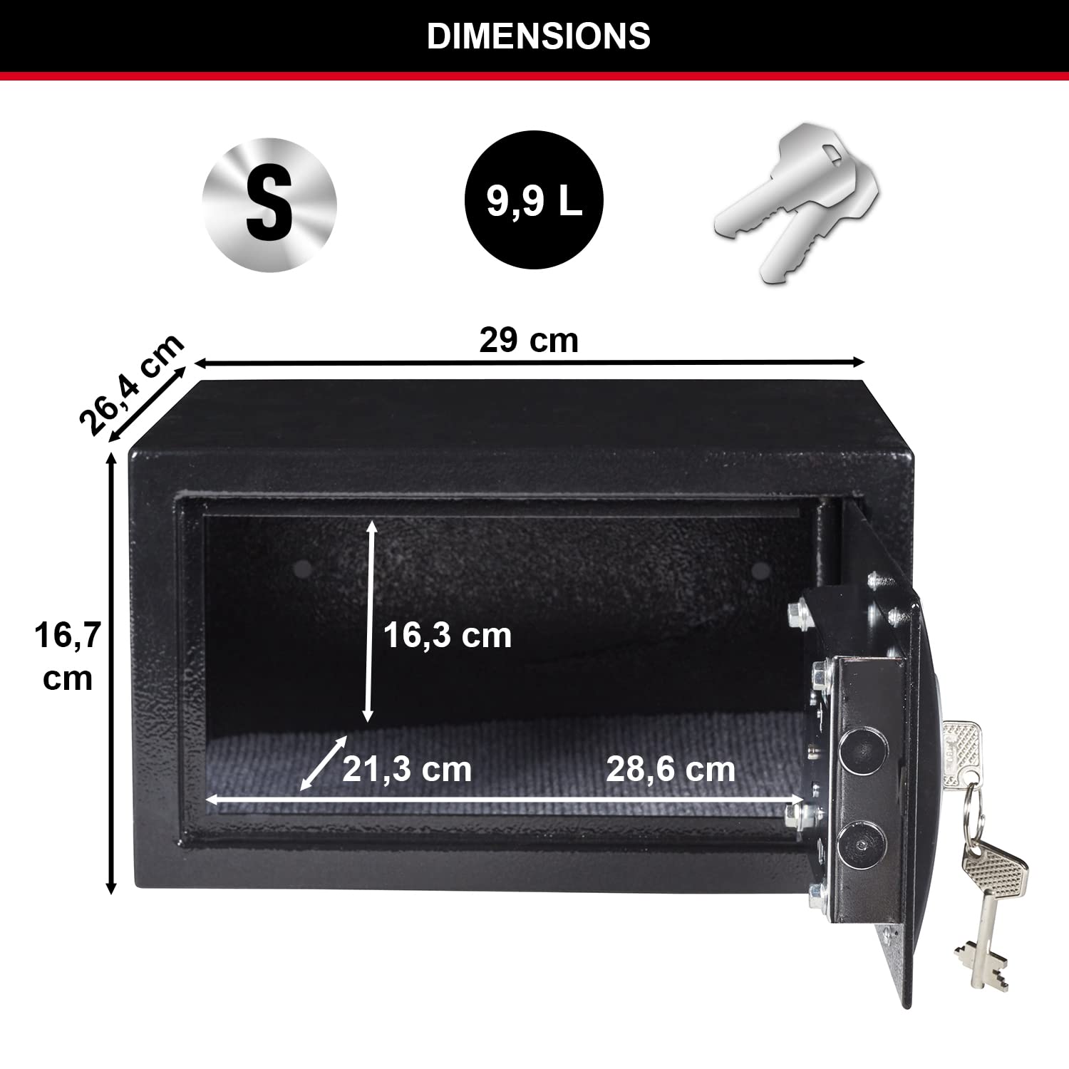 Master Lock X031ML Small Key Safe - 9.93L Secure Storage Box for Jewelry, Money & Electronics - Perfect for Home, Office & Travel Security