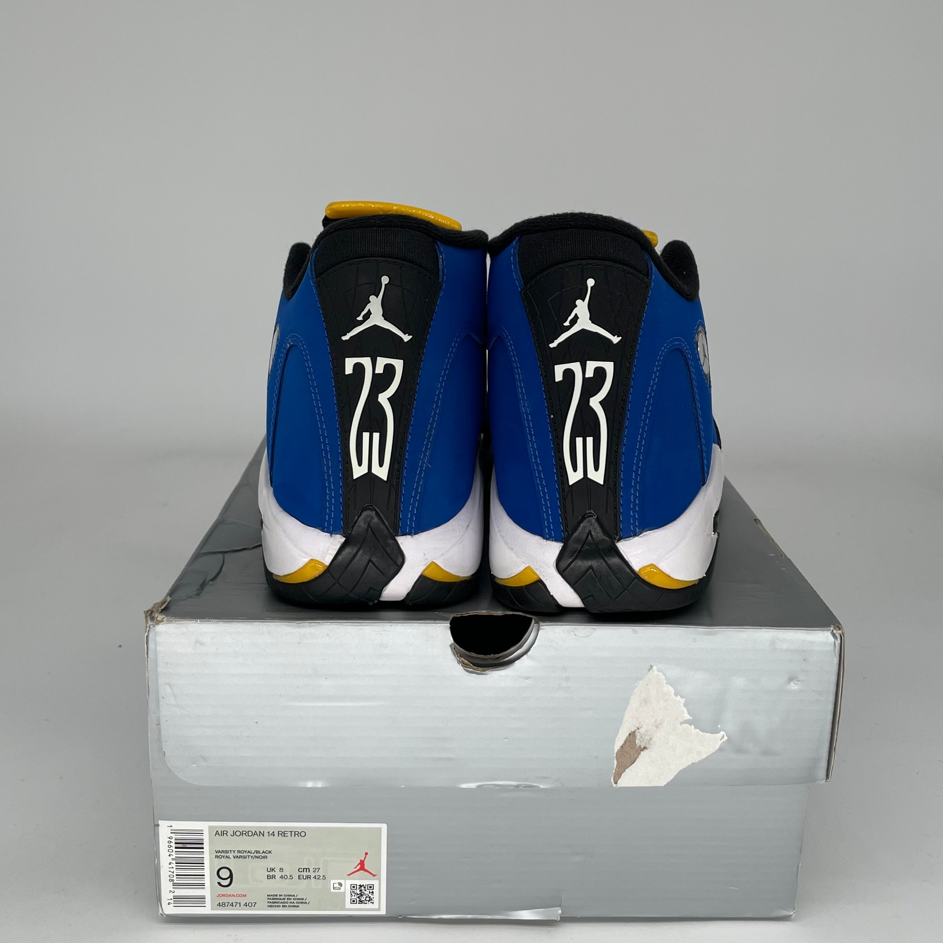 AIR JORDAN 14 LANEY Basketball Shoes Men's Size 9 - Retro Style Sneakers 487471-407 for Sports, Casual Wear & Street Fashion