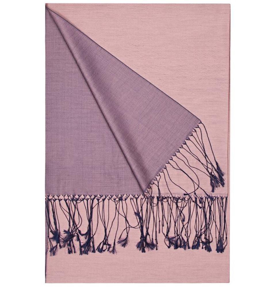Aker Double Sided Silk Hijab Shawl Scarf - Pink & Purple Ombre - Lightweight Muslim Head Covering for Women, Prayer, Modest Fashion & Special Occasions