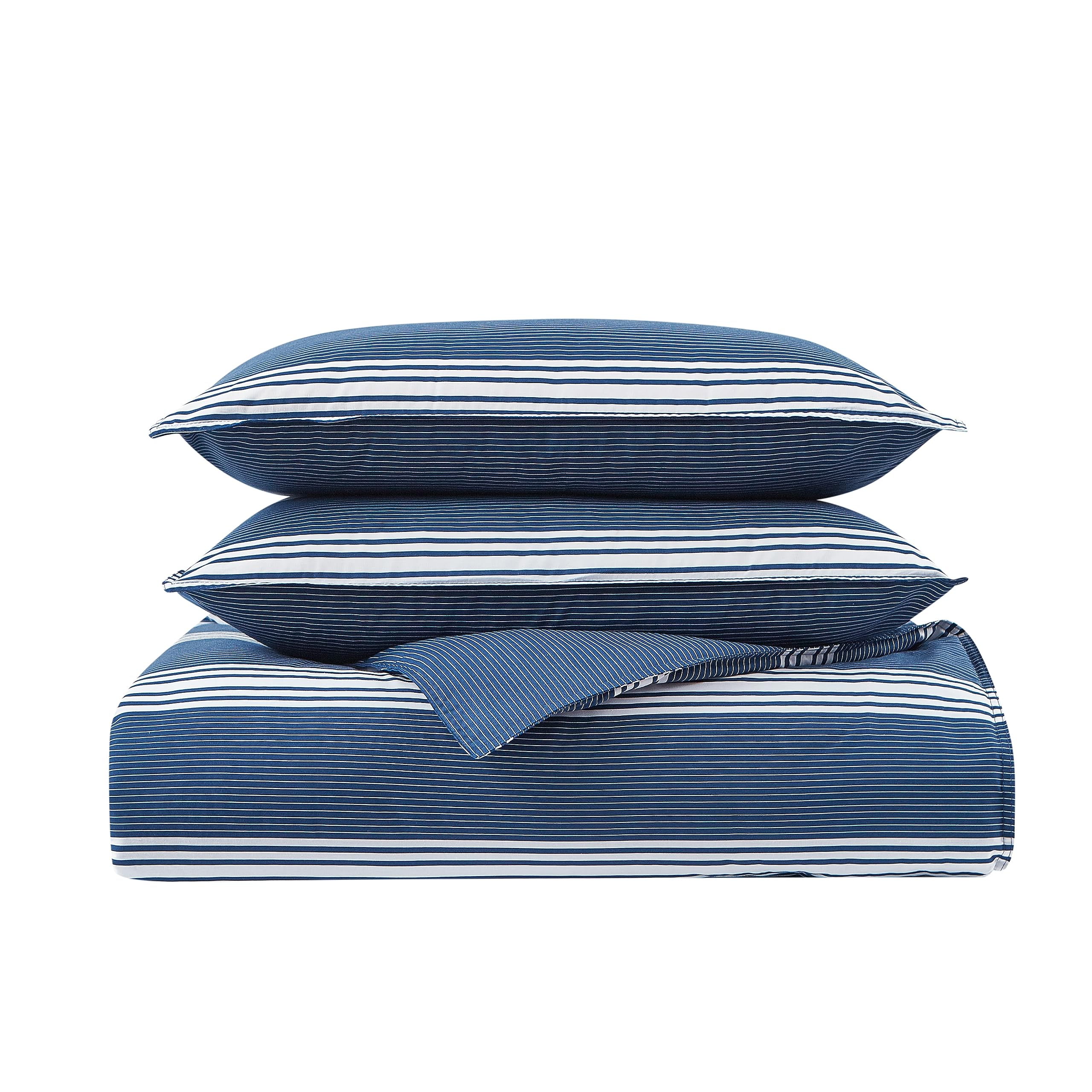 Nautica King Duvet Cover Set - 100% Cotton Reversible Bedding with Matching Shams, Luxury Bedding Ensemble in Craver Navy | Perfect for Master Bedroom, Guest Room & Coastal Home Decor