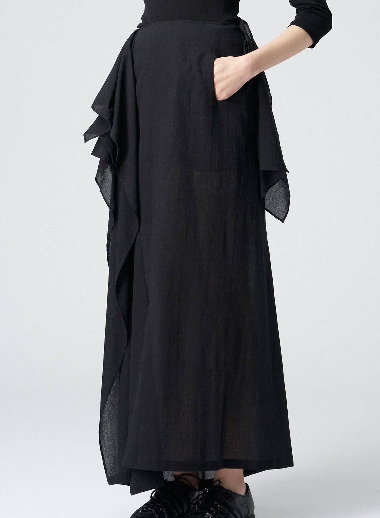 Chiffon Reversed Seam Long Sleeve Blouse - Elegant & Comfortable Women's Top for Work, Party & Casual Wear