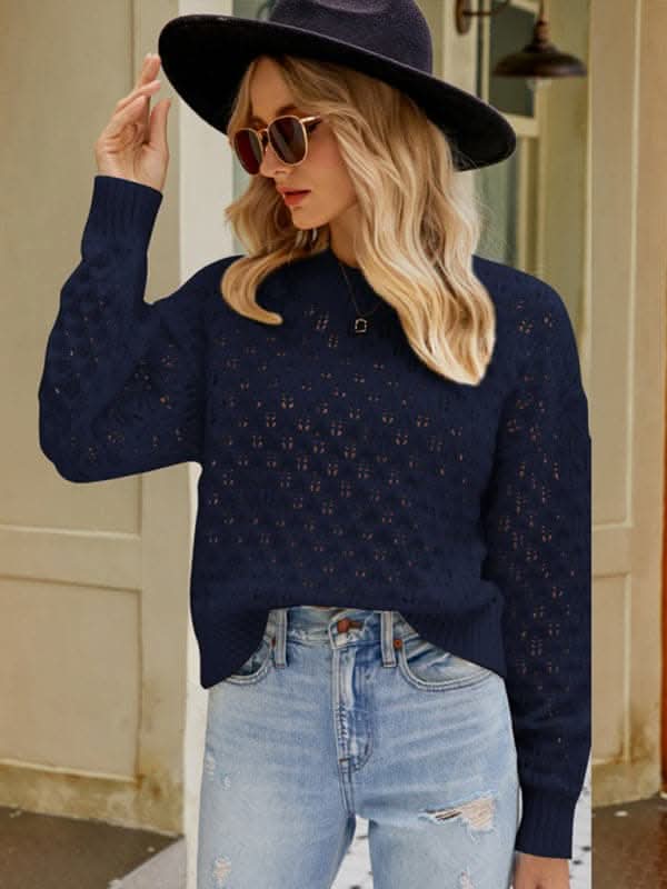 Stylish Loose Fit Pullover Sweater for Women - Cozy Casual Knit Top for Fall & Winter | Perfect for Layering, Outdoors & Everyday Wear