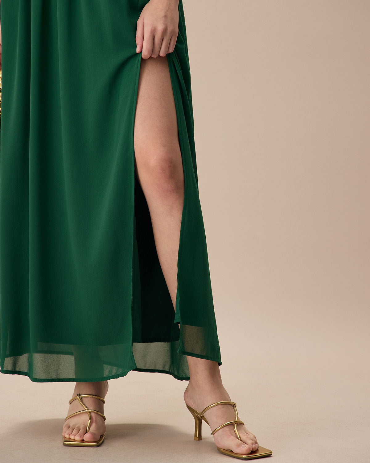 Elegant Green Sweetheart Neck Ruched Maxi Dress for Women - Perfect for Weddings, Parties & Summer Vacations