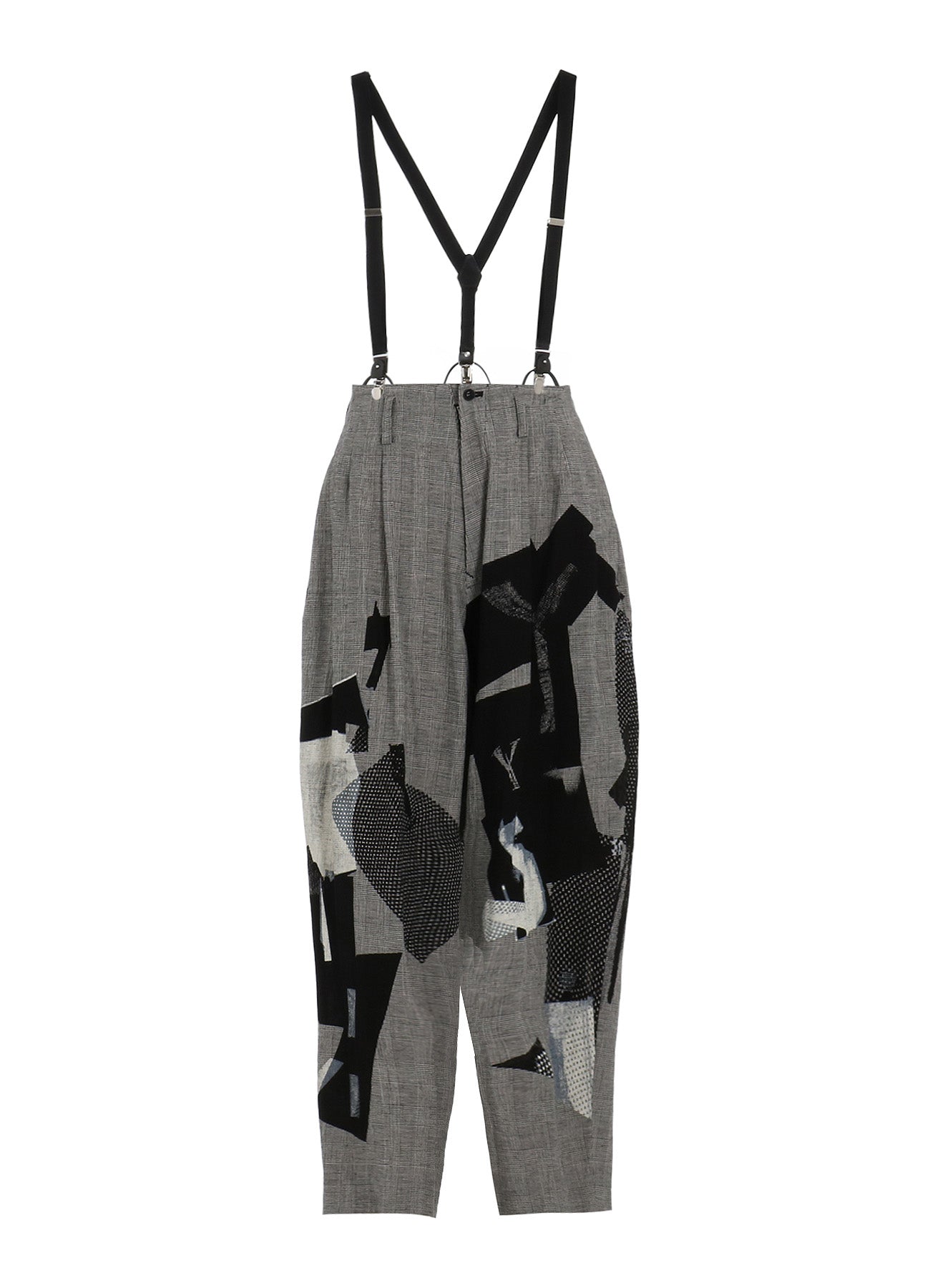 C/LI Plaid Collage Suspenders Pants - Stylish Vintage-Inspired Trousers for Men & Women | Perfect for Casual Outfits, Office Wear & Retro Fashion Looks