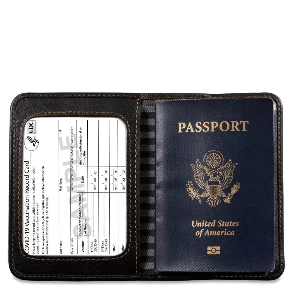 Premium Leather Passport Holder - RFID Blocking Travel Wallet for Men & Women - Secure & Stylish Passport Cover for International Travel & Business Trips