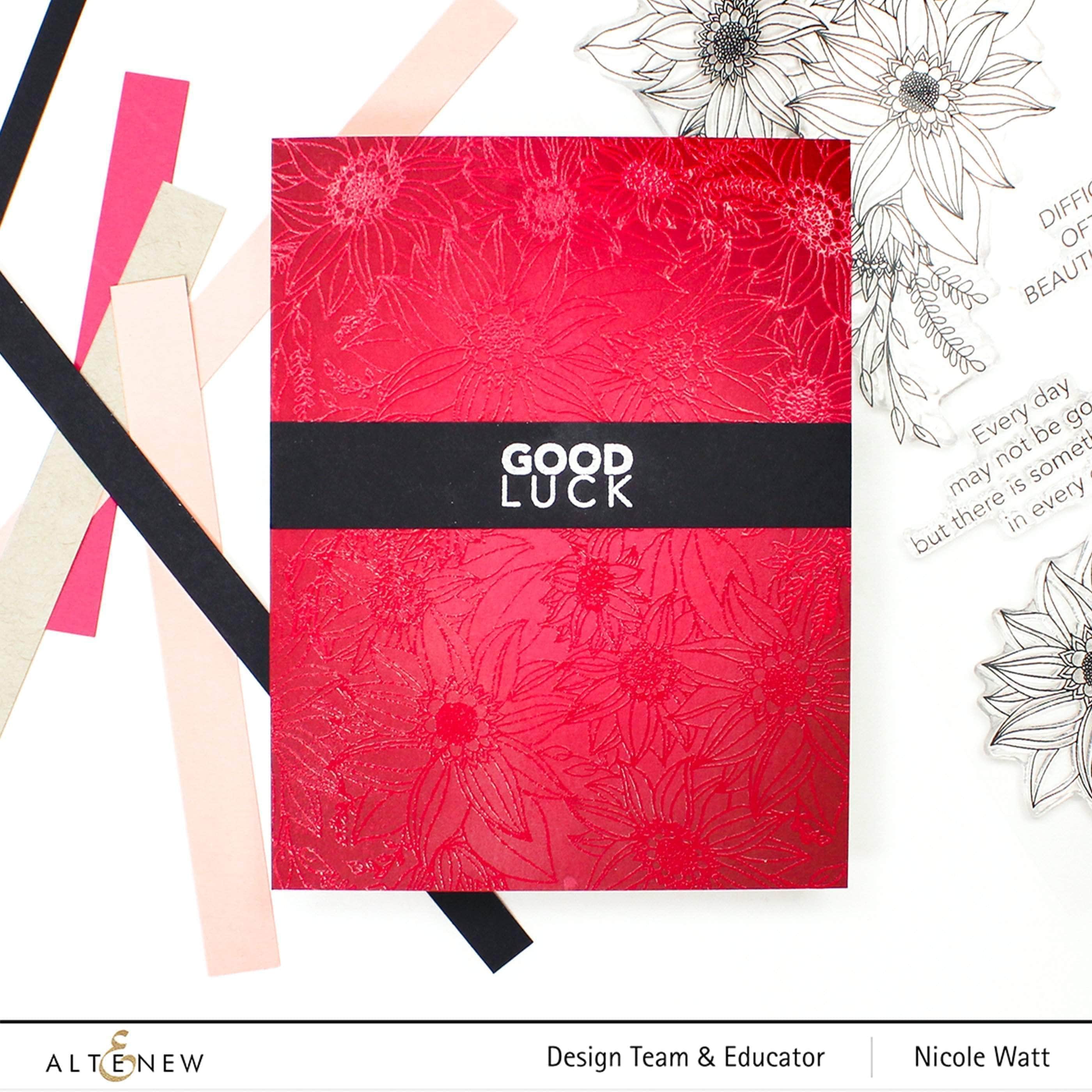 Floral Dahlia Stamp Set for Scrapbooking, Card Making & DIY Crafts - Vintage Flower Design Rubber Stamps