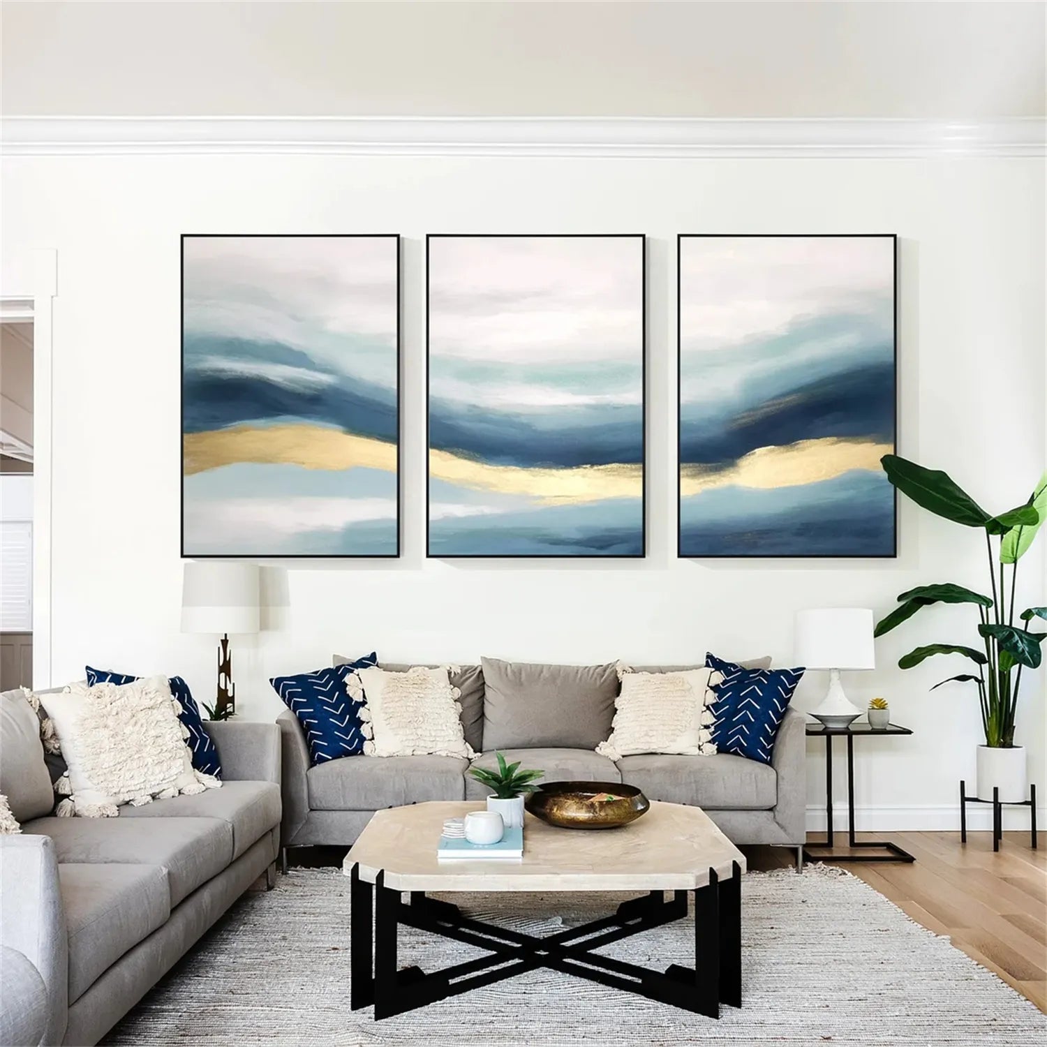 Abstract Painting Set of 3 - Modern Wall Art for Living Room, Bedroom & Office Decor | Canvas Prints for Home & Office | #AB230