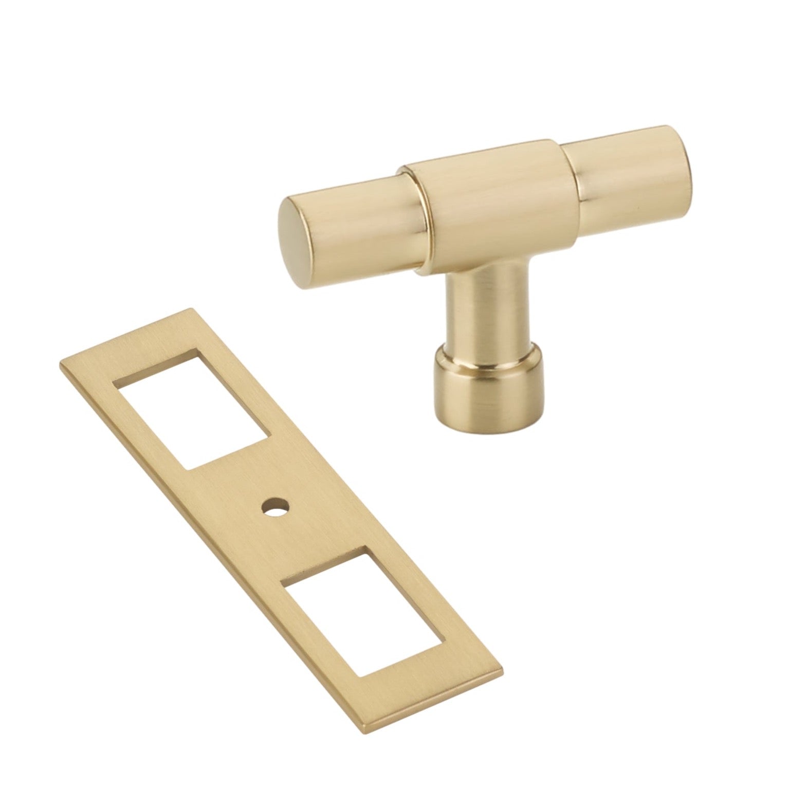Champagne Bronze Industrial Modern Cabinet Pulls and Knobs with Backplate - Sleek Hardware for Kitchen, Bathroom & Furniture Upgrades