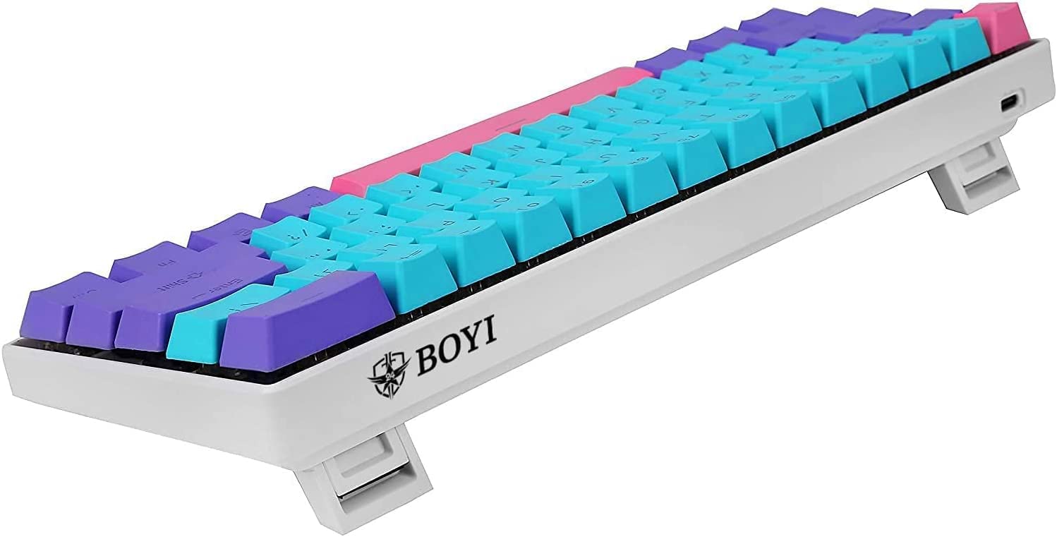 BOYI 60% Wired Mechanical Gaming Keyboard - RGB Backlit, Cherry MX Brown Switches, PBT Keycaps, NKRO, Programmable, Compact 61-Key Design for PC/Mac Gamers & Office Work - Perfect for Esports, Typing & Productivity