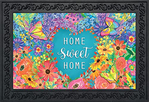 Briarwood Lane Floral Welcome Doormat - Non-Slip Spring Home Decor for Front Door - Perfect for Easter, Mother's Day & Housewarming Gifts