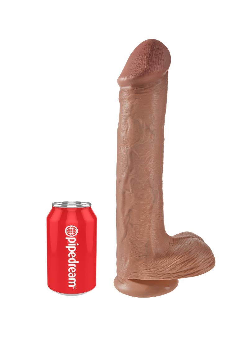13 Inch Realistic Tan King Cock with Balls - Lifelike Adult Toy for Couples & Solo Play - Perfect for Roleplay, Spicing Up Relationships & BDSM Scenes