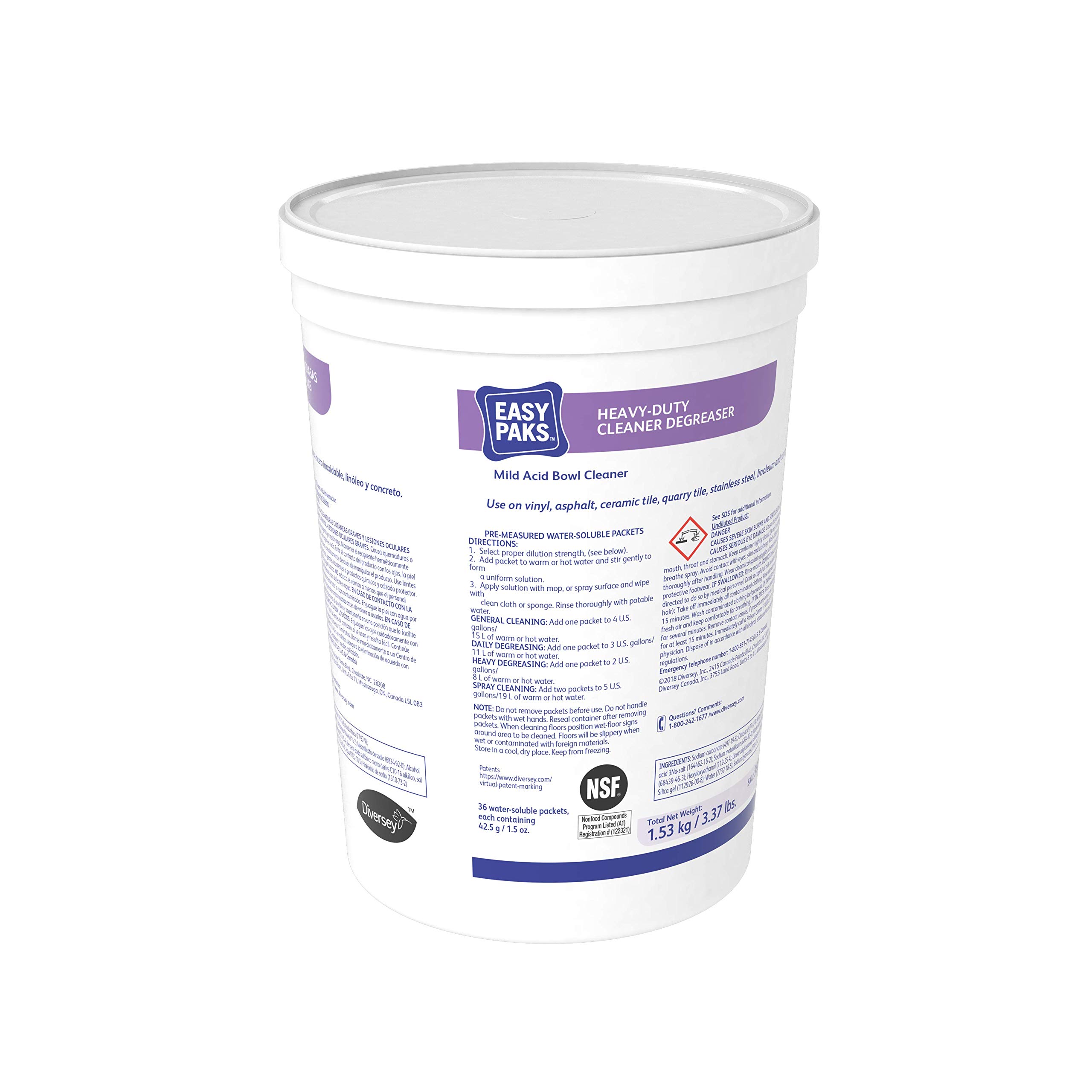 Easy Paks Heavy Duty Cleaner & Degreaser Packets - 1.5 Ounce (72 Count/Case) - Industrial Strength for Kitchen, Garage & Workshop Cleaning