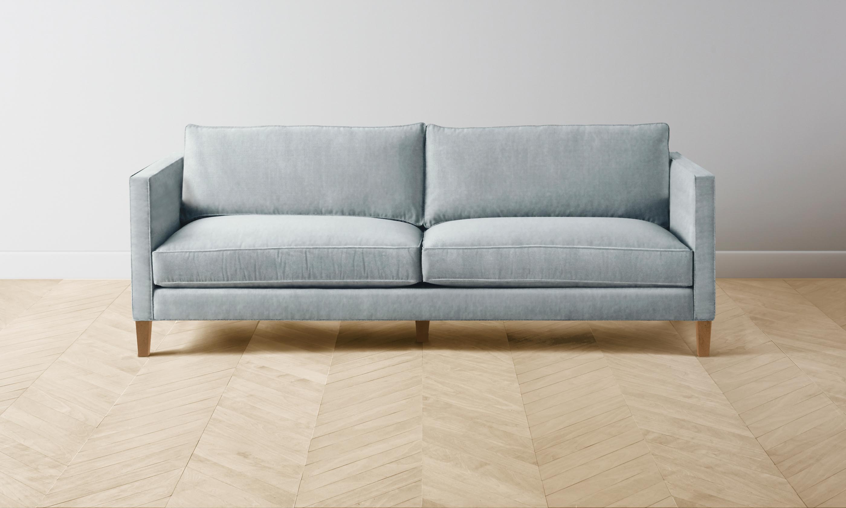 The Crosby Sectional Sofa - Premium Performance Velvet in Sky Blue | Modern Living Room Furniture for Comfort & Style