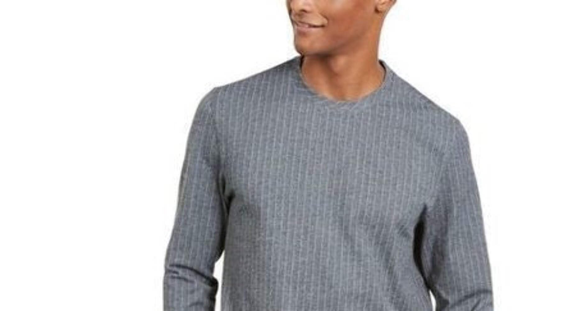 Alfani Men's Heather Gray Fleece Sweatshirt - Soft Casual Pullover for Lounge, Workout & Everyday Wear