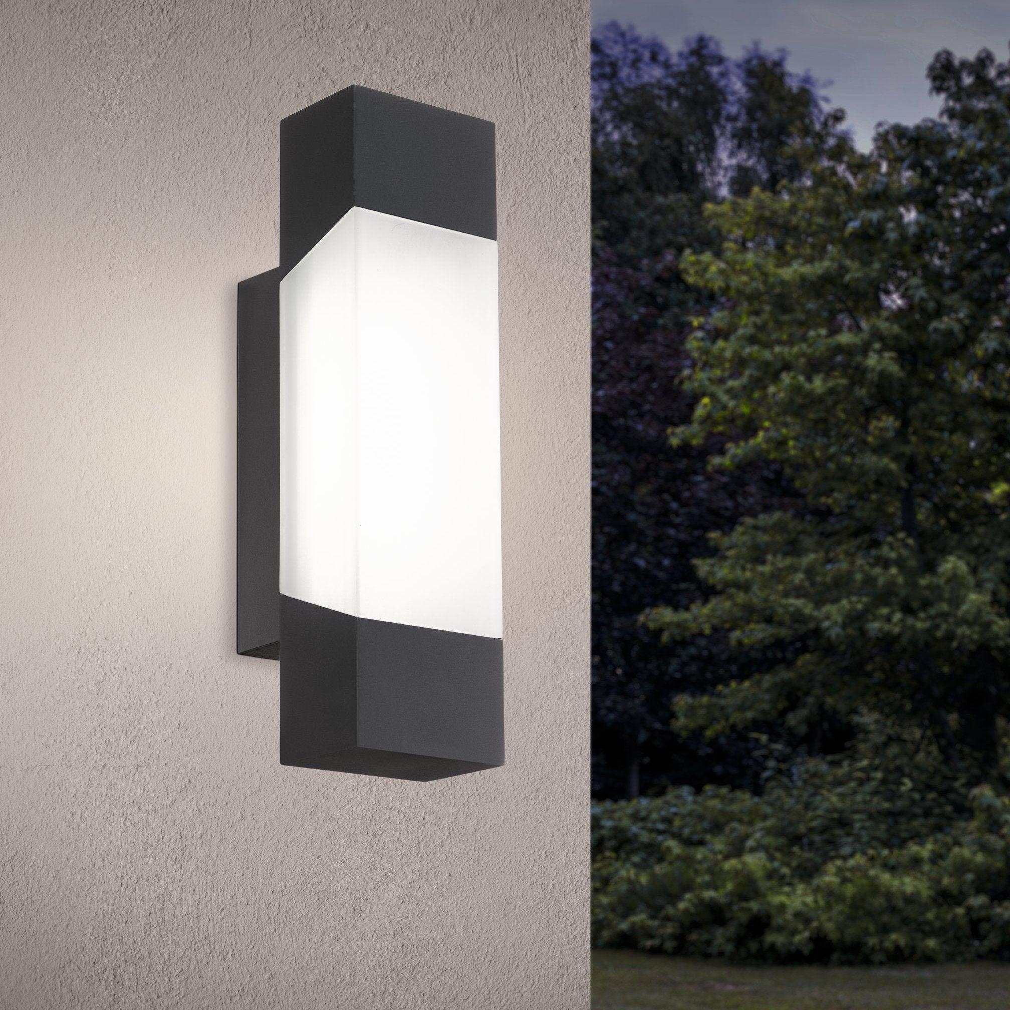 Eglo Gorzano Grey IP44 Outdoor LED Wall Light - Waterproof Exterior Lighting for Patio, Garden, and Porch - Energy Efficient Dusk to Dawn Security Light
