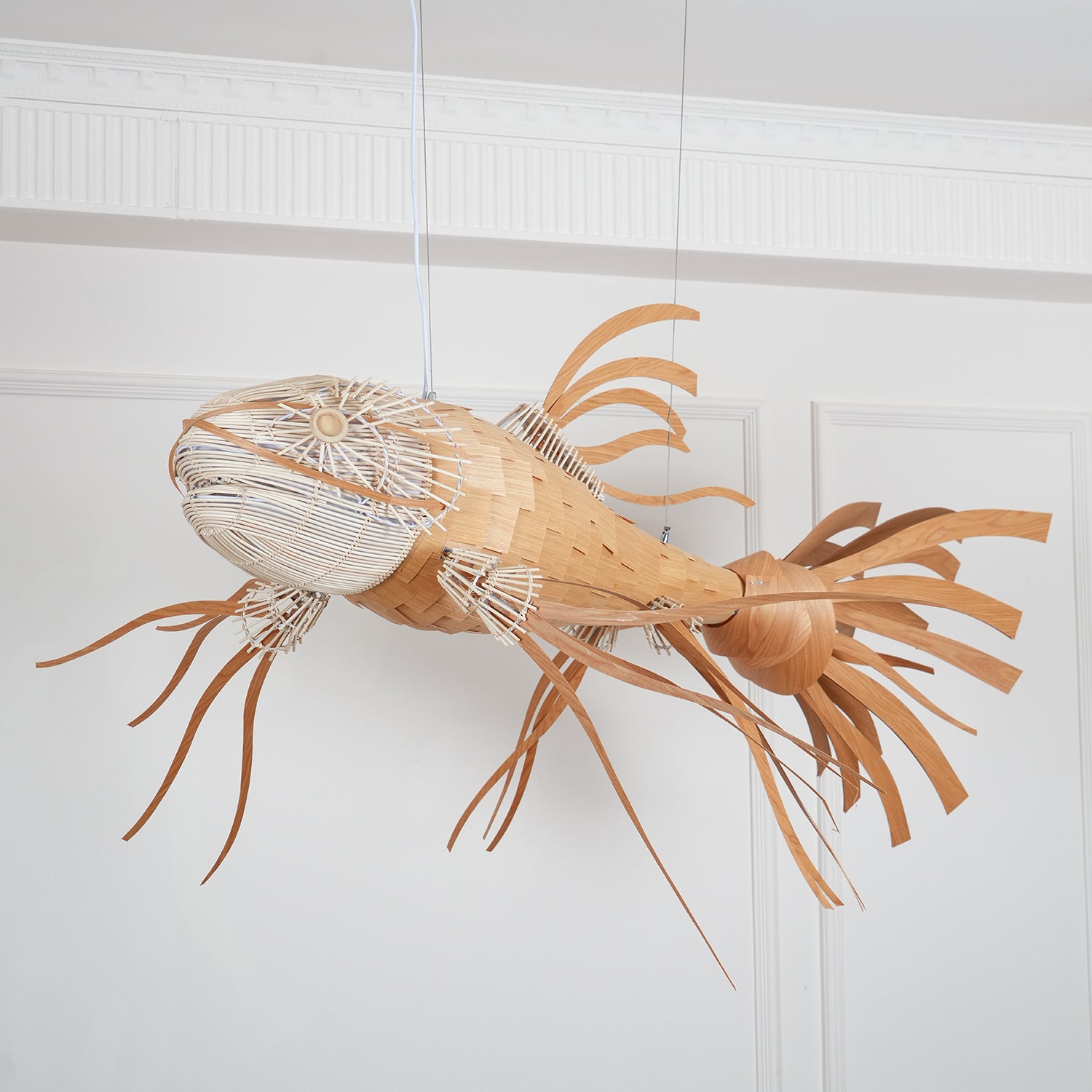 Elegant Koi Fish Chandelier - Handcrafted Glass Pendant Light for Living Room, Bedroom & Dining Room Decor | Perfect for Asian-Themed Home Interiors
