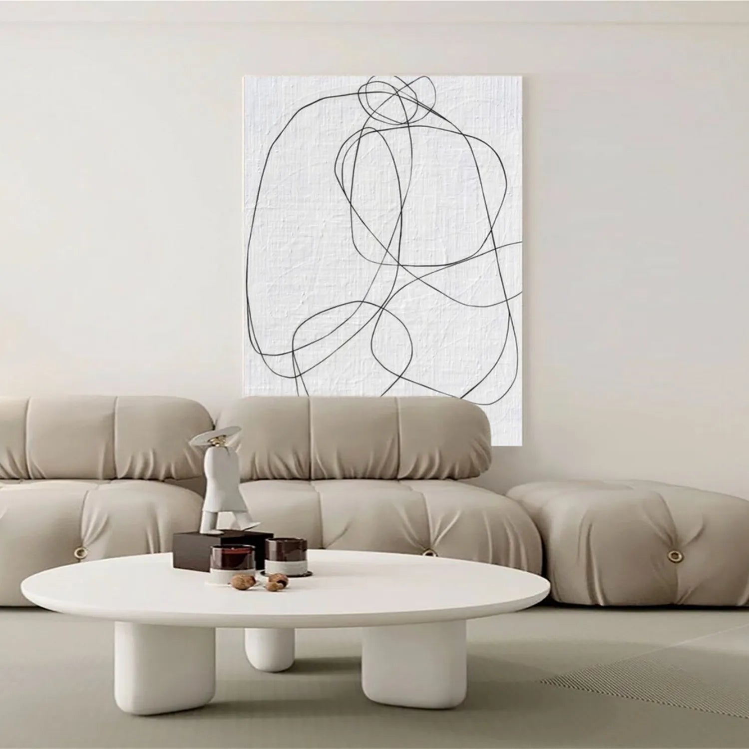 Abstract Painting #AB 199 - Modern Wall Art Decor for Living Room, Bedroom & Office - Unique Handmade Canvas Artwork
