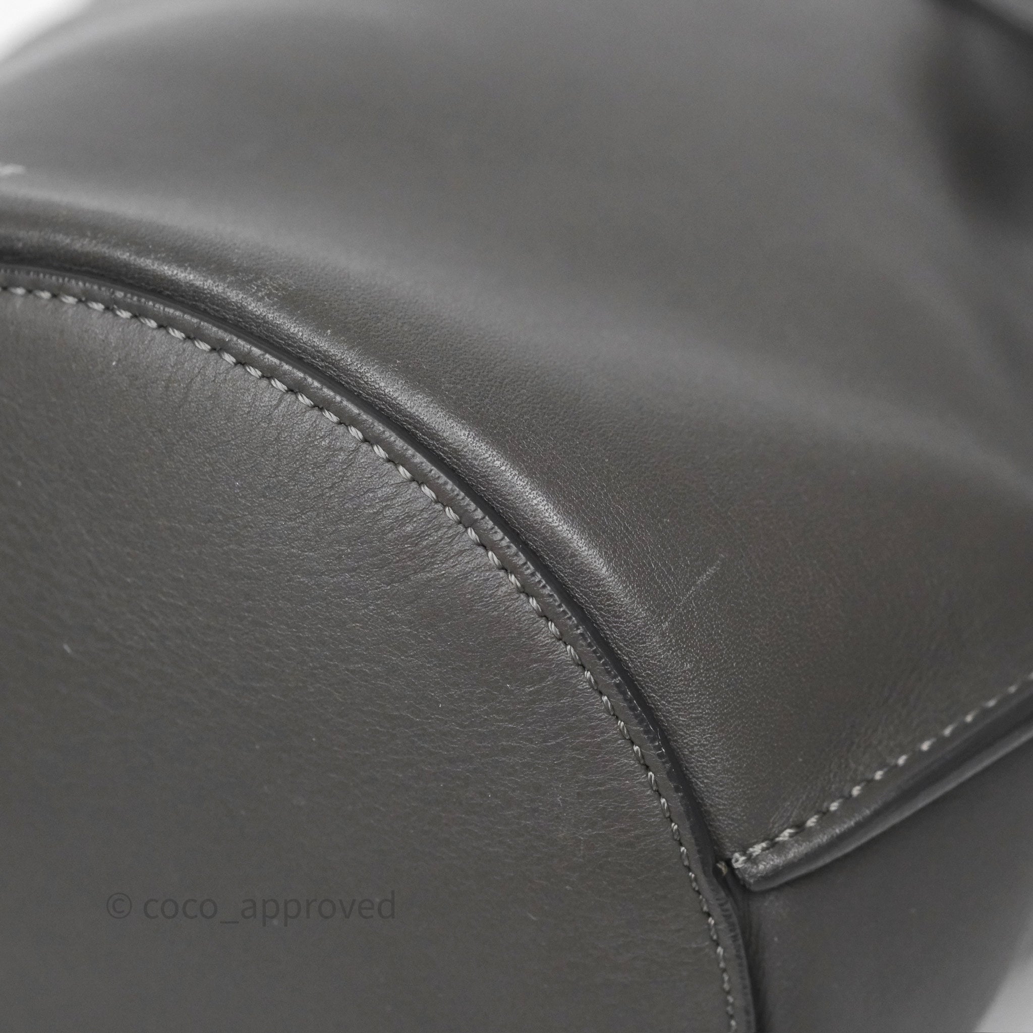 Celine Nano Bucket Bag in Grey Smooth Calfskin Leather - Women's Luxury Shoulder Handbag for Work, Travel & Everyday Use