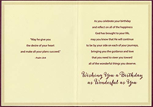 Religious Birthday Card for Nephew - Elegant Long Pier & Gold Foil Diamond Border Design | Perfect for Christian Celebrations, Baptisms & Special Occasions