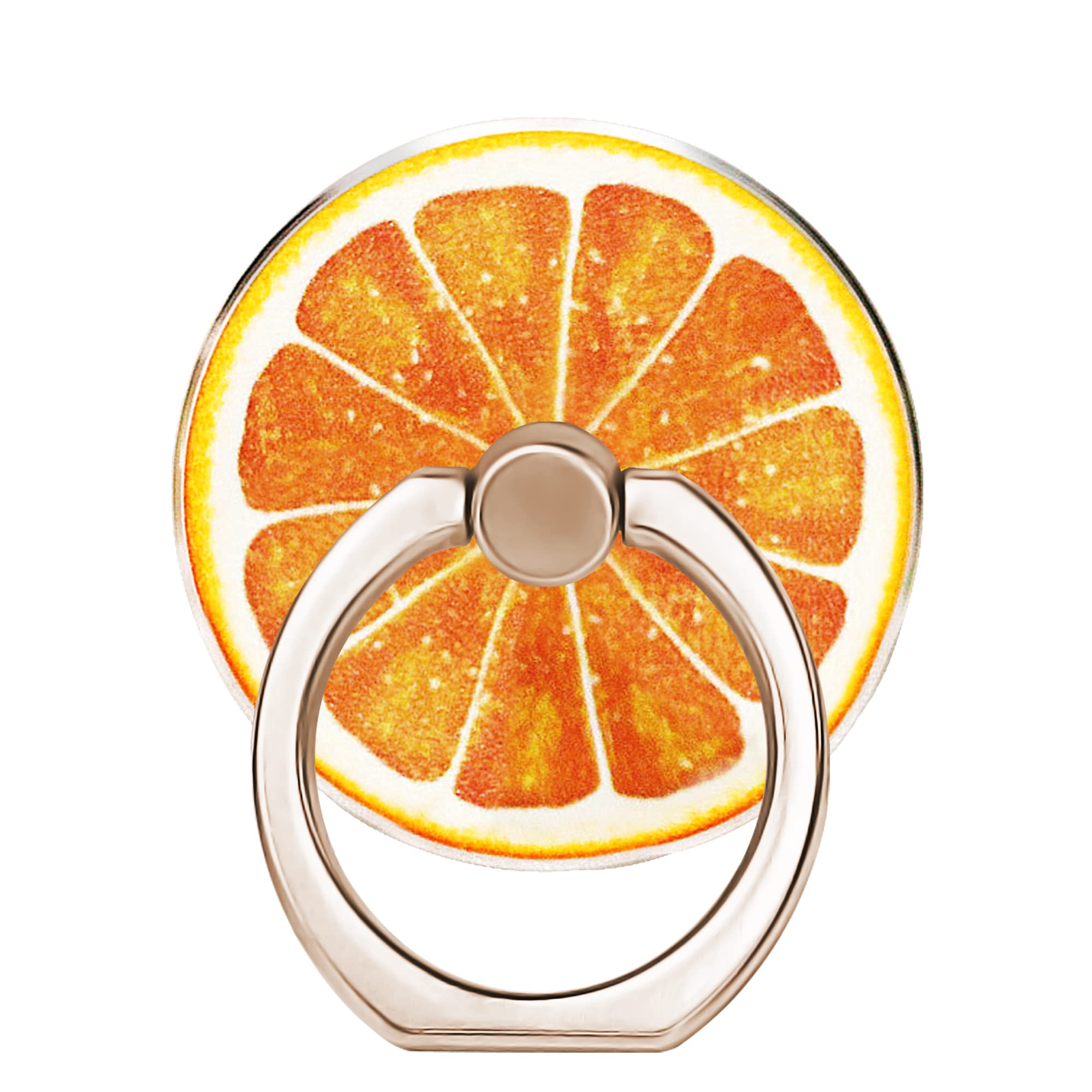 Fruit Orange Phone Holder Ring Grip - Adjustable Finger Ring Stand for Cell Phones & Tablets | Perfect for Hands-Free Viewing, Gaming, and Video Calls