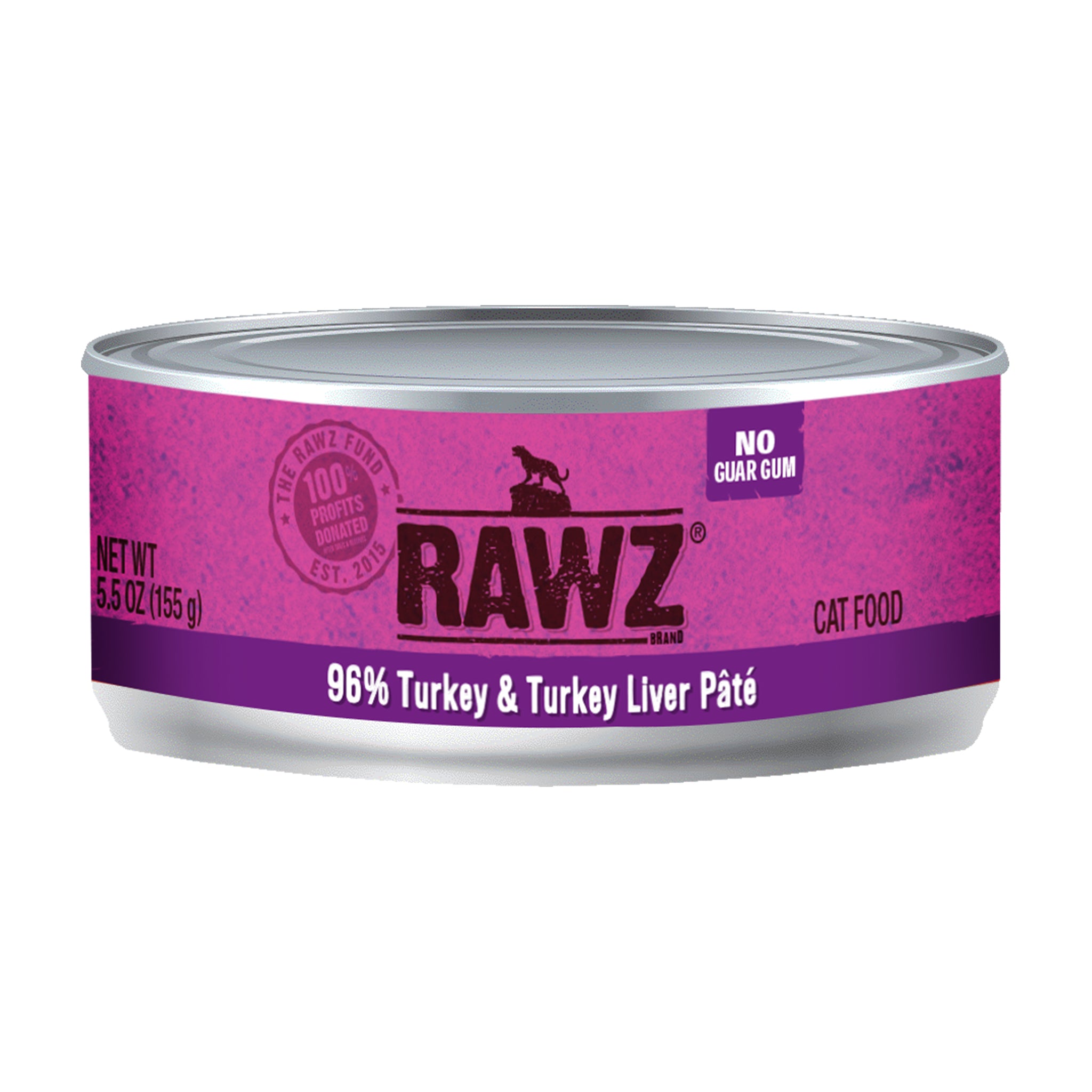 Premium RAWZ 96% Turkey & Turkey Liver Pate Grain-Free Wet Cat Food - High Protein, Natural Ingredients for Healthy Cats - Perfect for Indoor Cats & Sensitive Stomachs