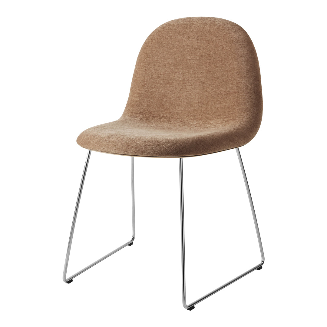 Gubi 3D Dining Chair with Sledge Base - Front Upholstered Modern Design for Kitchen, Dining Room & Restaurant | Comfortable & Stylish Seating Solution