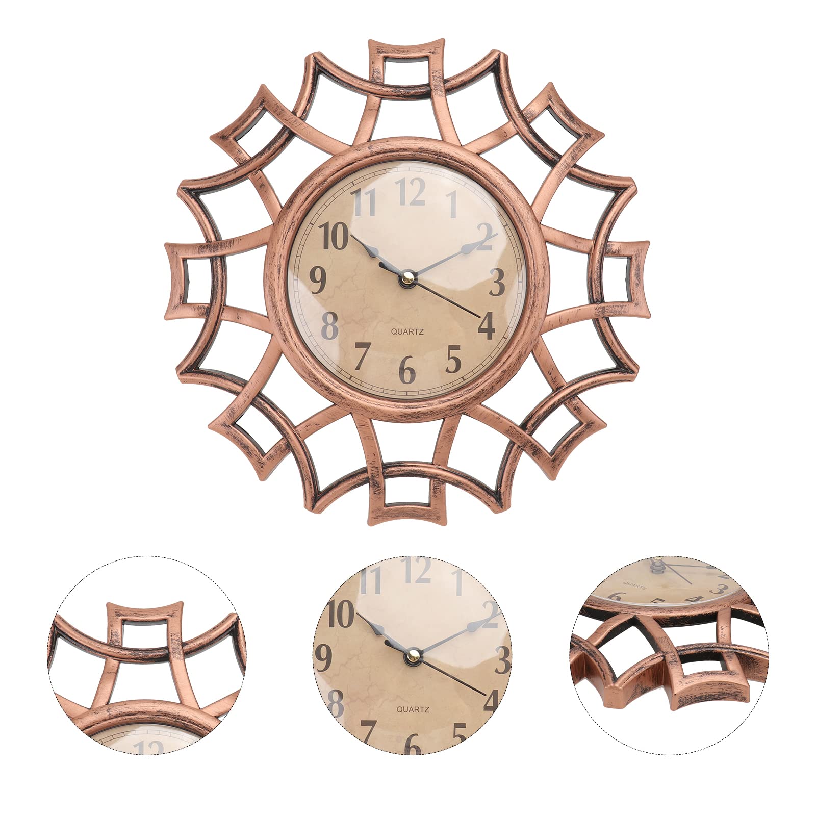Vintage European Hollowed-Out Silent Wall Clock - 3D Large Decorative Clock for Living Room, Bedroom, Kitchen | Elegant Black Design | Perfect for Home Decor, Office & Gift Giving