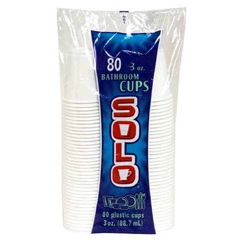 Disposable 3-Ounce Plastic Bathroom Cups - Pack of 12, Solo Drinking Cups for Bathroom, Travel, Camping & Parties - BPA-Free & Durable