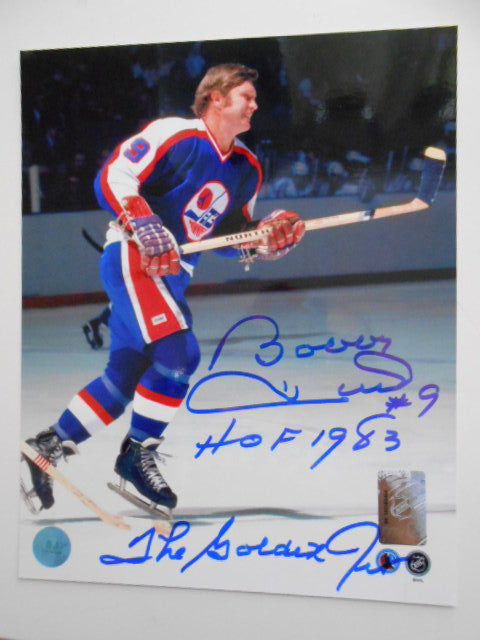 Bobby Hull WHA Rare Autographed 8x10 Photo with COA - Perfect for Hockey Memorabilia Collectors and Sports Fans Display