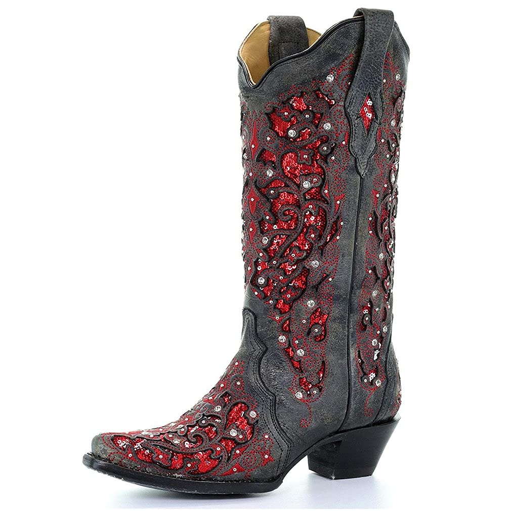 Heelchic Women's Western Cowgirl Boots - Sunflower Printed Embroidered Round Toe Short Boots for Country Music Festivals, Rodeo Events & Fall Fashion