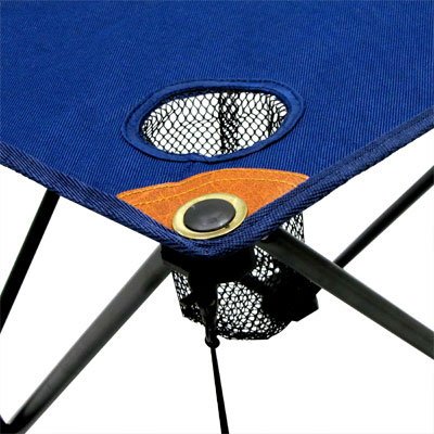 Portable Folding Camping Table with Cup Holders & Carry Bag - Compact Camping Stool with Mini Light - Perfect for Outdoor Picnics, Beach Trips & Backyard BBQs